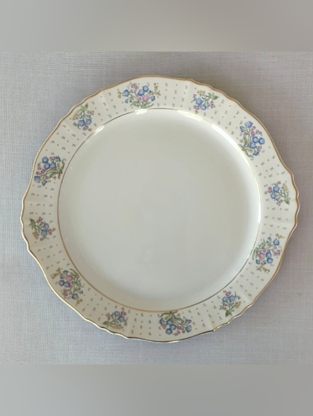 Vintage Syracuse China 13" Round Platter - Forget Me Not Pattern - Chop Plate